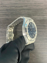 Audemars Piguet 15410BC White Gold Frosted Blue Dial Royal Oak