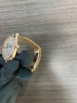 Rolex 128345RBR Day Date Mother of Pearl Diamond Bezel Baguette Dial 36MM