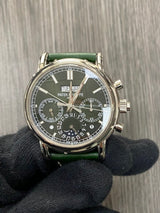 Patek Philippe 5204G White Gold Green Grand Complications Split Second Perpetual Calendar Chronograph
