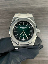 Audemars Piguet 15202PT Platinum Green Dial Royal Oak Jumbo 39MM