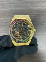Audemars Piguet 15412BA Yellow Gold Frosted Openwork Rainbow