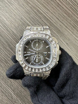 Patek Philippe 5990/1400G Full Factory Baguette White Gold Chronograph