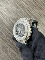 Patek Philippe 5990/1400G Full Factory Baguette White Gold Chronograph