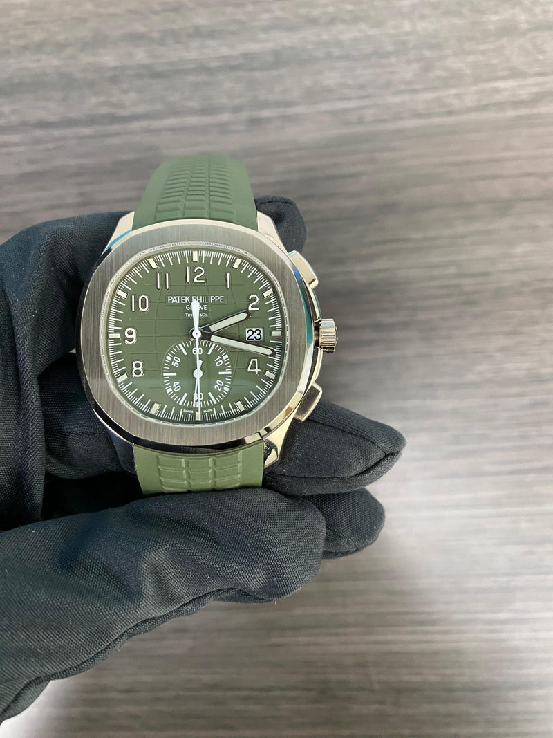 Patek Philippe 5968G TIFFANY White Gold Aquanaut Green Chronograph