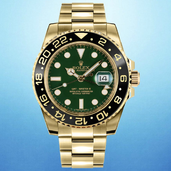 Gmt master green on sale dial