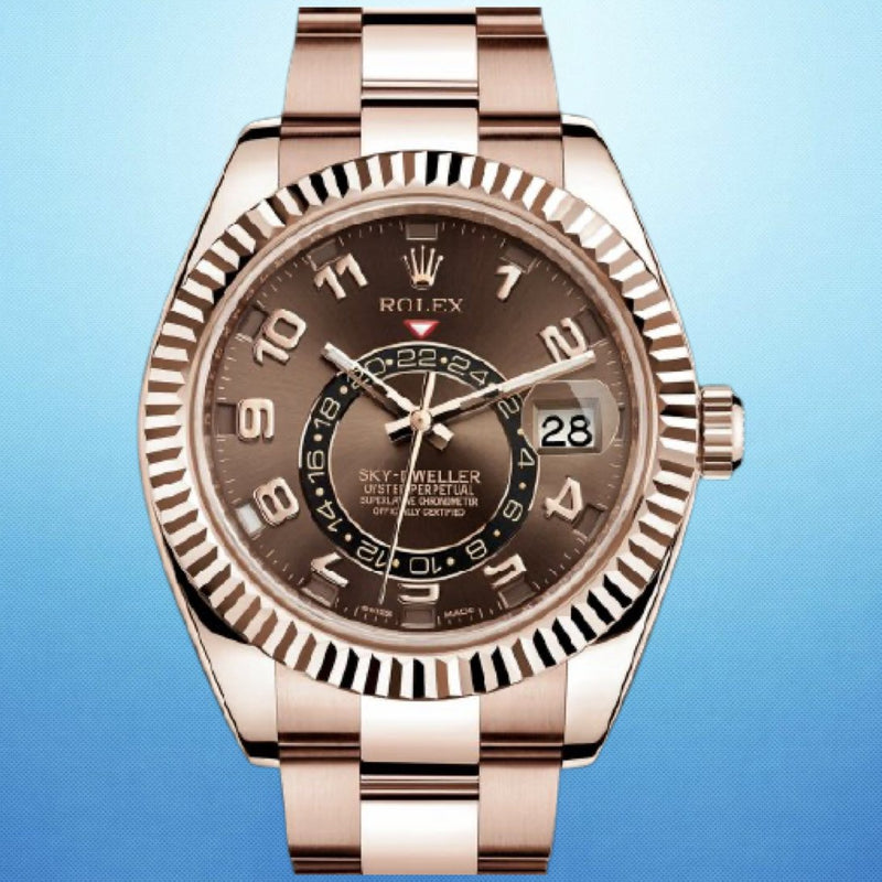 Rolex sky dweller outlet chocolate face