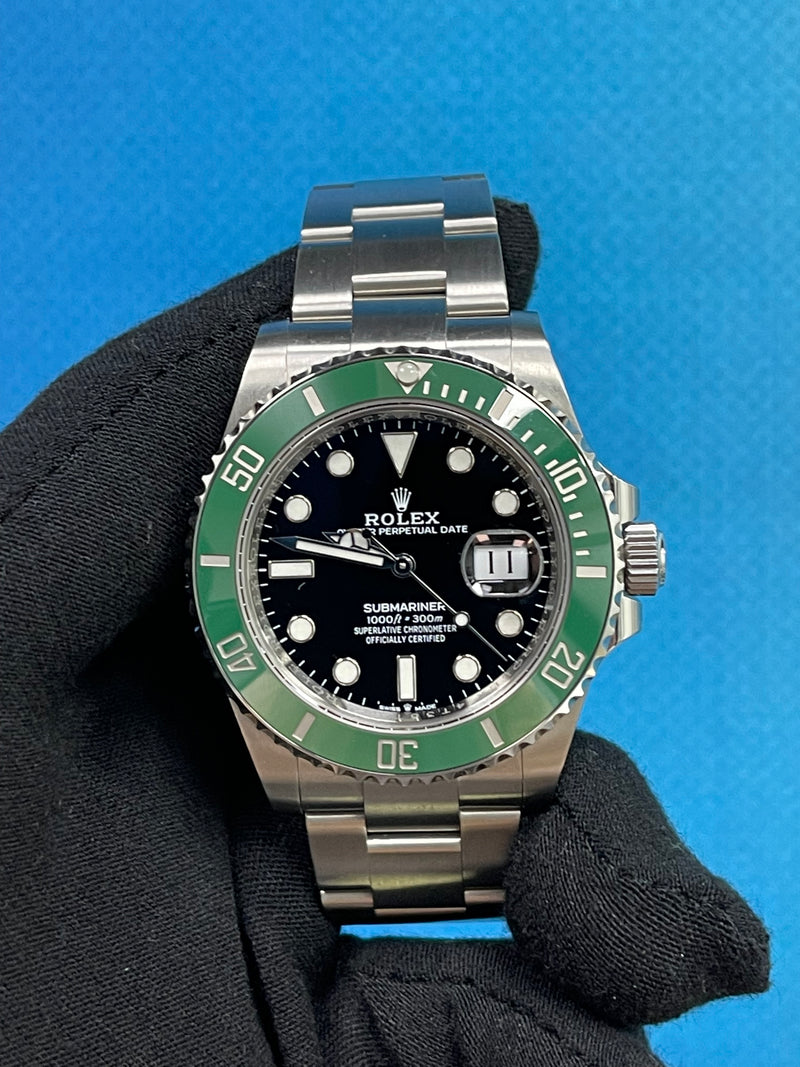 Rolex Steel Submariner Date Watch - The Starbucks - Green Bezel - Blac